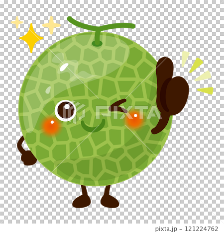 グッドサインを出すメロンのキャラクターイラスト 121224762
