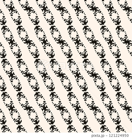 Simple floral texture, vintage geometric pattern with small flower silhouettes. Vector abstract monochrome background. Design for decor, wrapping Simple floral texture, vintage geometric pattern with small flower silhouettes. Vector abstract monochrome background. Design for decor, wrapping 121224950