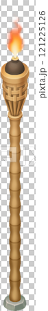 Traditional flaming bamboo torch 121225126