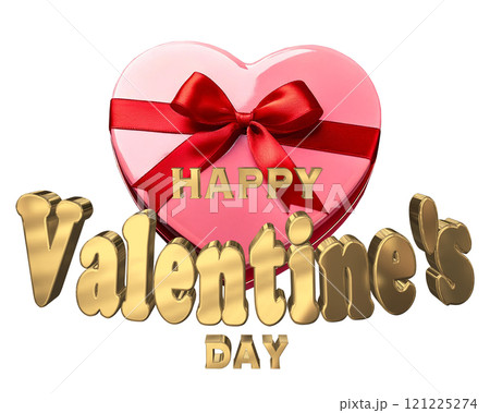 3DCG文字「Happy Valentine's Day/ハッピーバレンタインデー」ゴールド,金 3DCG文字「Happy Valentine's Day/ハッピーバレンタインデー」ゴールド,金 121225274