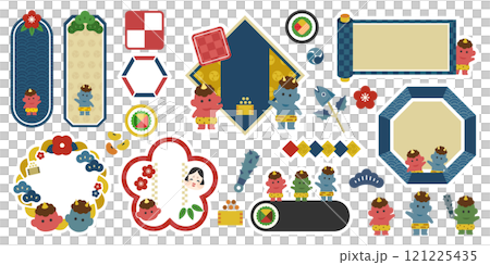 節分日 | 可愛的惡魔和ehomaki流行日式設計集向量素材無文字 121225435