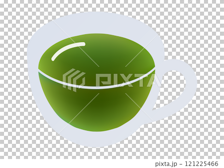 Vector illustration of matcha in a clear glass cup 121225466