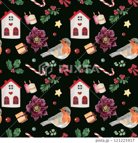 Christmas seamless pattern	 121225917