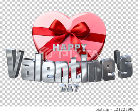 3DCG characters "Happy Valentine's Day" Silver, Silver 3DCG characters "Happy Valentine's Day" Silver, Silver 121225996