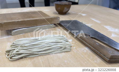 蕎麦打ち教室 そば切り包丁で蕎麦切り 蕎麦打ち教室 そば切り包丁で蕎麦切り 121226008