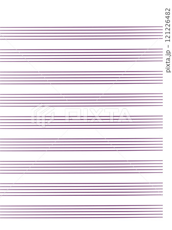 Graph paper. Printable grid paper with stave on a white background. A blank music sheet paper with staff. Geometric pattern for composition, education, school. Realistic lined paper blank size A4 121226482