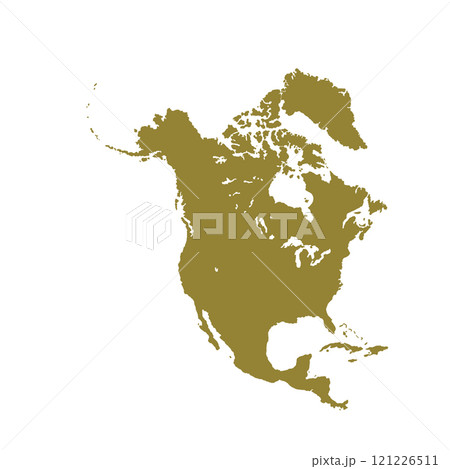 Map of North America, sign silhouette. World Map Globe. Vector Illustration isolated on white background. American continent 121226511