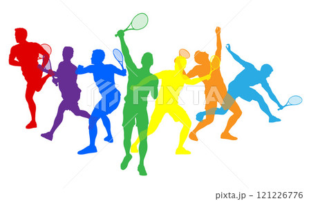 Silhouette Tennis Men Male Players Silhouettes 121226776