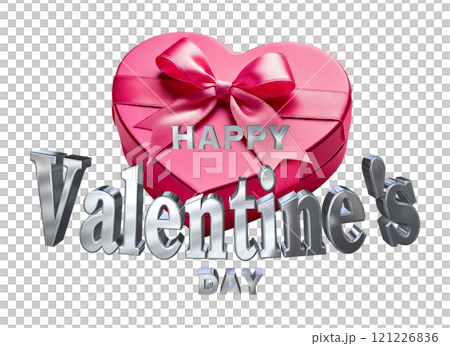 3DCG characters "Happy Valentine's Day" Silver, Silver 121226836
