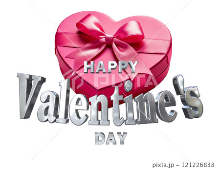 3DCG文字「Happy Valentine's Day/ハッピーバレンタインデー」シルバー,銀 3DCG文字「Happy Valentine's Day/ハッピーバレンタインデー」シルバー,銀 121226838