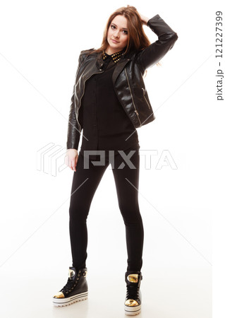 people concept - teenage girl in casual clothes people concept - teenage girl in casual clothes 121227399