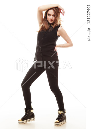 people concept - teenage girl in casual clothes 121227401