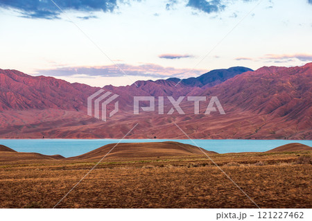 Bartogai reservoir near Almaty, Kazakhstan nature. 121227462
