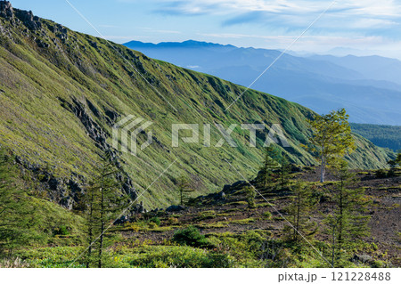 夏の草津白根山南麓の丘の風景 夏の草津白根山南麓の丘の風景 121228488
