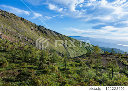 夏の草津白根山南麓の丘の風景 夏の草津白根山南麓の丘の風景 121228491