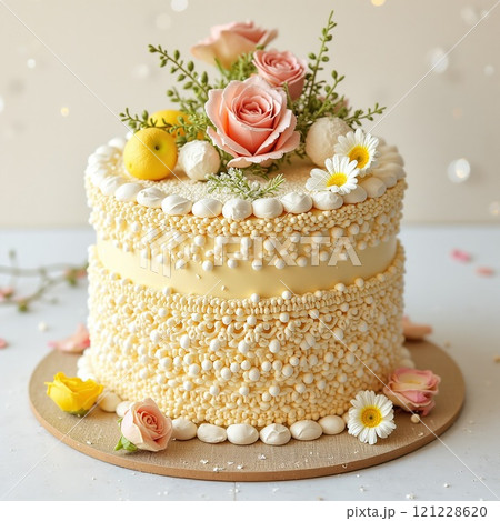 シンプルで華やかなゴールドベルのケーキ 121228620