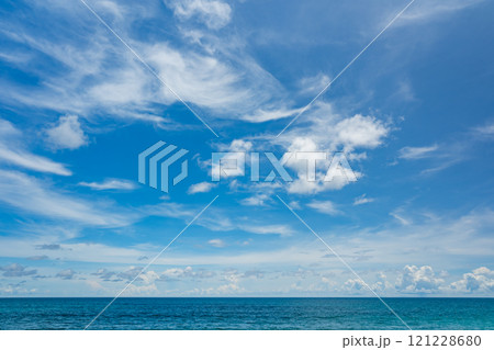 Beautiful clouds in sunny sky over sea nature background Beautiful clouds in sunny sky over sea nature background 121228680