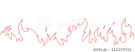 Fire outline background with flame effect. Red graphic heat and burning energy. Flat vector illustration isolated on white . 121229152