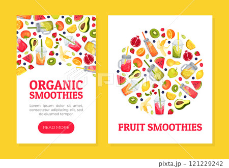 Fresh Smoothie Tasty Drink Banner Design with Bright Juicy Refreshment Vector Template Fresh Smoothie Tasty Drink Banner Design with Bright Juicy Refreshment Vector Template 121229242