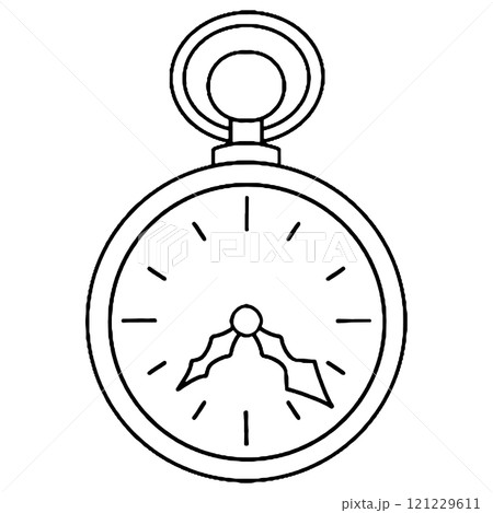 Coloring book. Vector drawing, old pocket watch. vintage Coloring book. Vector drawing, old pocket watch. vintage 121229611
