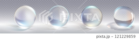 Glass ball 3D collection on transparent background Glass ball 3D collection on transparent background 121229859