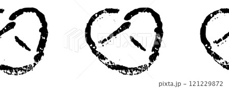 Grunge style pretzel seamless pattern with Oktoberfest snack silhouettes. Festive texture for decorative backgrounds baner. Flat vector illustration isolated 121229872