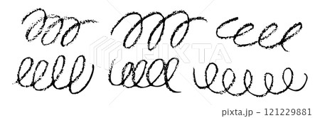 Swoosh, swash underline stroke set.Abstract wavy thin line. Squiggle elements. Vector isolated illustration 121229881