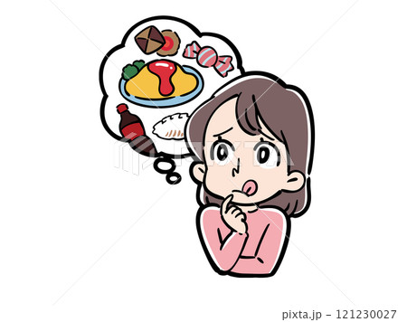 体形維持のために食べるのを我慢する女性 体形維持のために食べるのを我慢する女性 121230027