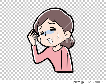 感到不適和憂鬱的女性 121230033