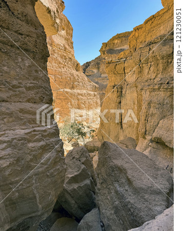 A canyon formed by weathering and erosion of chalk rocks 121230051