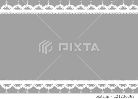 グレーの雪とレースのおしゃれなフレーム 121230365