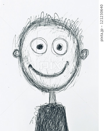 鉛筆で描いた男性のポートレート　AI画像 121230640
