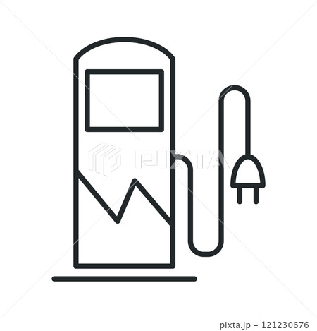 Ecology line art icon, nature and environment. Protection, planet care, natural recycling power. Vector ecology line art illustration 121230676