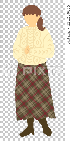 穿著格子裙子的女人 穿著格子裙子的女人 121230855