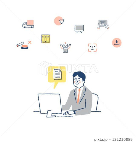 DX化のイメージ・ビジネスパーソン　男性 121230889