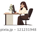 パソコンで仕事をする女性 121231948