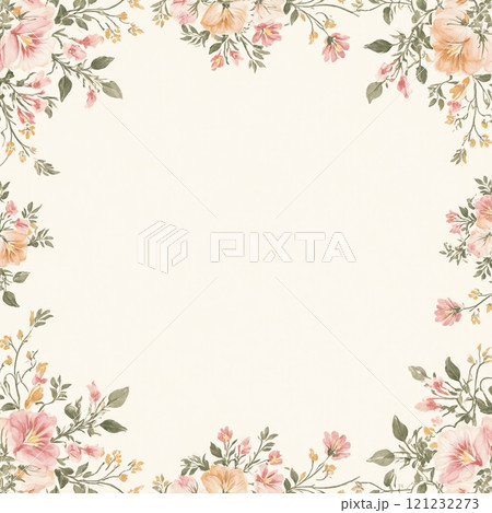 上品でシンプルなビンテージフローラル模様 121232273