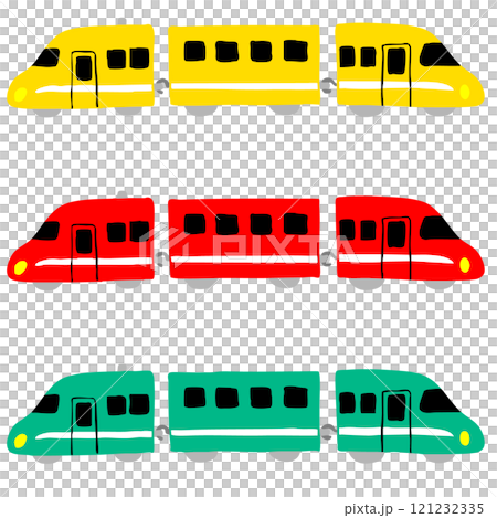 Bullet train toy illustration set 121232335