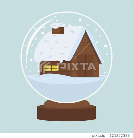 Christmas Snow Globe with a Cozy House Christmas Snow Globe with a Cozy House 121232588