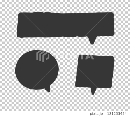 語音氣泡框架集簡單語音氣泡圖示向量插畫素材單色黑白白色背景 121233434
