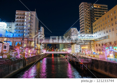 東京都品川区 目黒川のイルミネーション 五反田周辺 東京都品川区 目黒川のイルミネーション 五反田周辺 121233744
