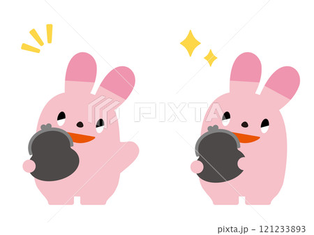 財布を持ったウサギ_表情あり 財布を持ったウサギ_表情あり 121233893
