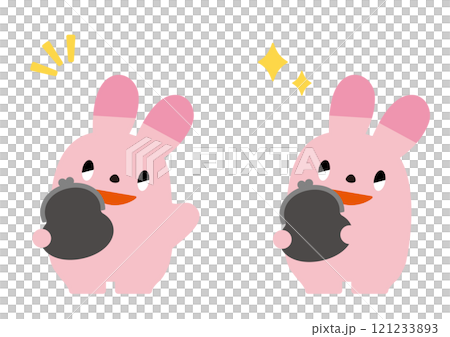 財布を持ったウサギ_表情あり 財布を持ったウサギ_表情あり 121233893