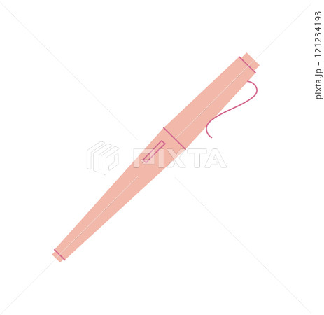 Cute flat pen for writing messages and notes on stationery or card. Pink design, perfect for love on happy occasions and romantic holidays. Ideal creating personalized invitations greetings. 121234193