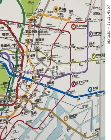 東京の地下鉄路線図 東京の地下鉄路線図 121234867