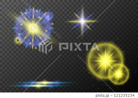 set of glow light effect stars bursts with sparkles isolated on transparent background 121235234