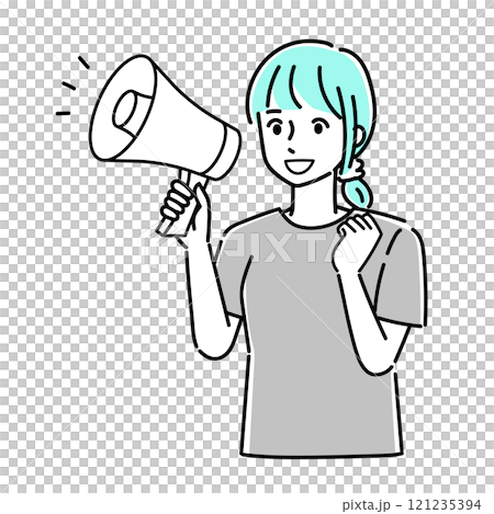 Person speaking with megaphone 121235394