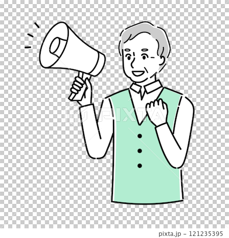 Person speaking with megaphone 121235395