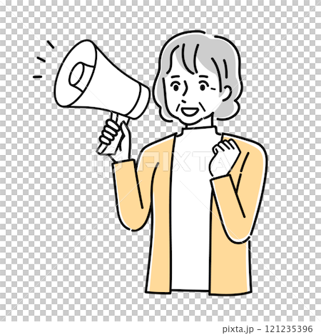 メガホンで話す人 121235396
