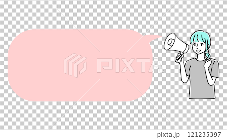 メガホンで話す人 121235397